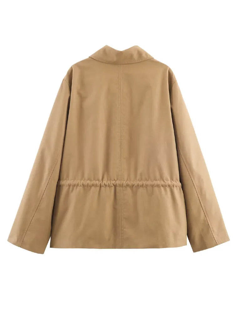 Fashion Turn Down Collar Coat/Short Cardigan Coat’s/Solid Type Jacket/Long-Sleeved/Lace-Up Decoration/Single-Breasted Female Casual Jacket.