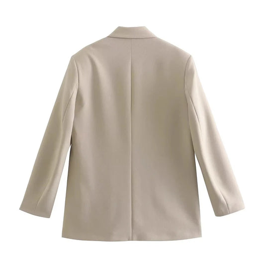 Women’s Plaid Single-Button Blazer – Tailored Notched Collar Jacket | Elegant Office & Casual Chic Outerwear