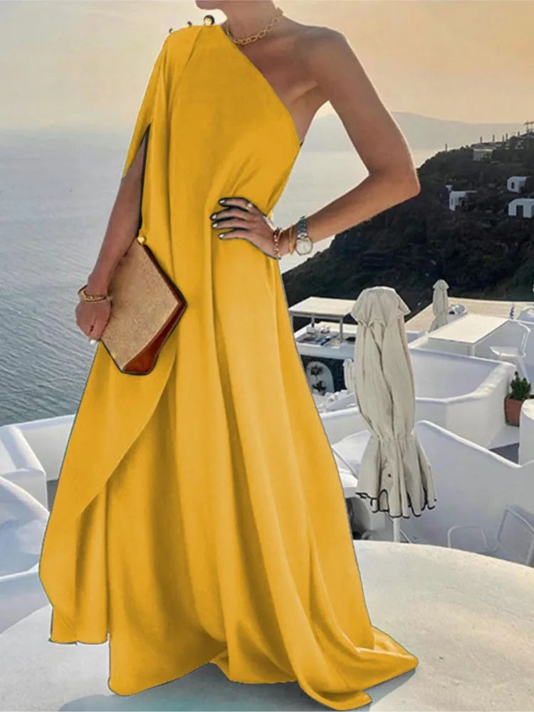 Off Shoulder loose Dress/Women Sexy Off Shoulder/Solid Loose Dresses Robe Femme Casual.