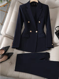 Elegant Fashioned Suit/Women Pant’s/Long Sleeve Solid Blazer/Formal 2 Piece Trouser Set/Single Breasted/Ankle Length Pant’s.
