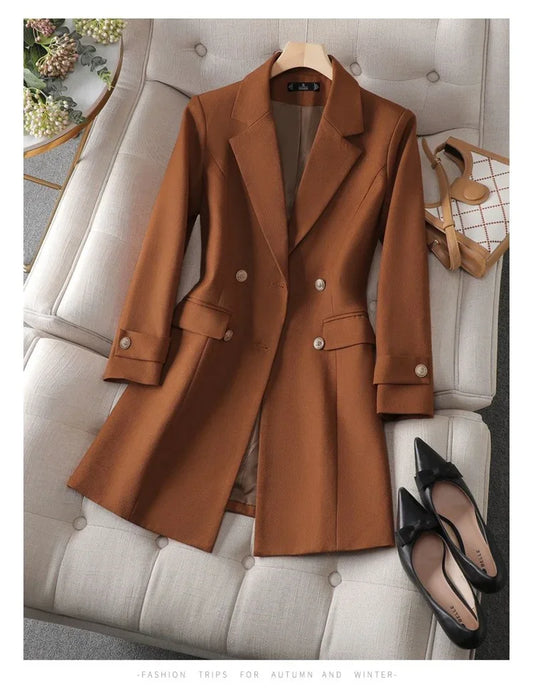 Timeless Elegance Longline Double-Breasted Blazer|Modern Blend Boutique | Elevated Women’s Workwear