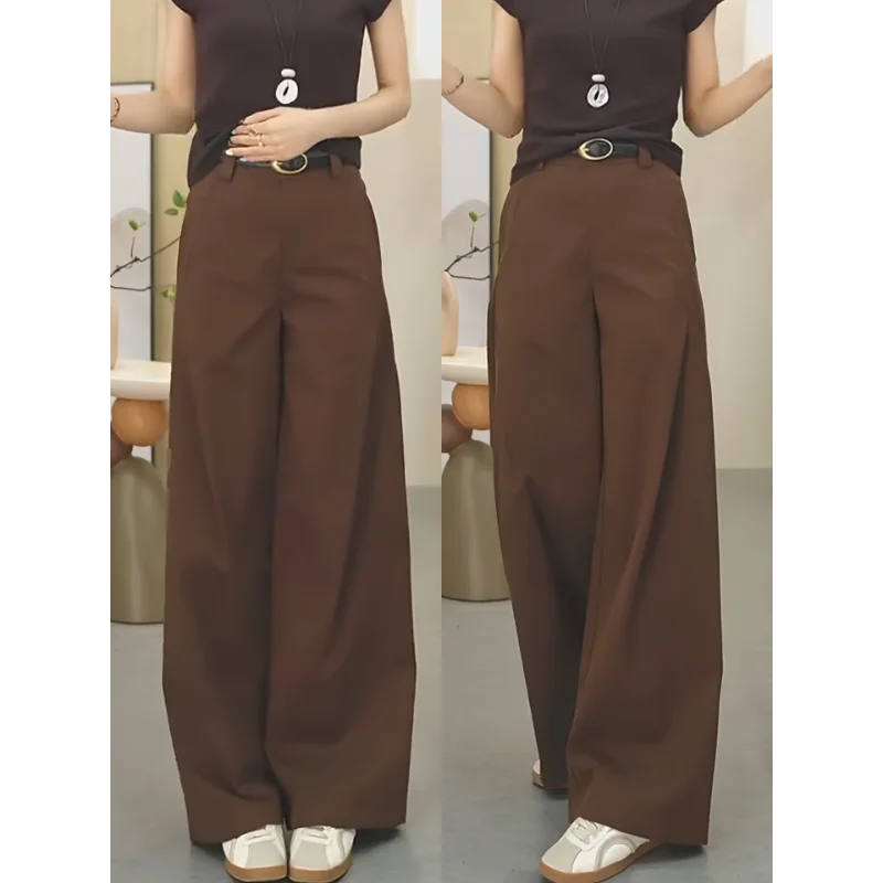 Unique Designed Khaki Pant’s/Wide Leg Cargo Pant’s/Women's Loose Slimming Trouser’s/Casual Zipper Fly Style/Straight Leg Daily Wear.