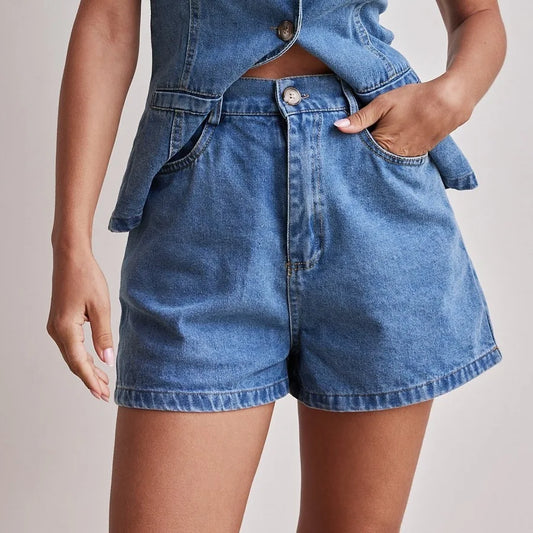 Timeless Denim Elegance™ Two-Piece Set