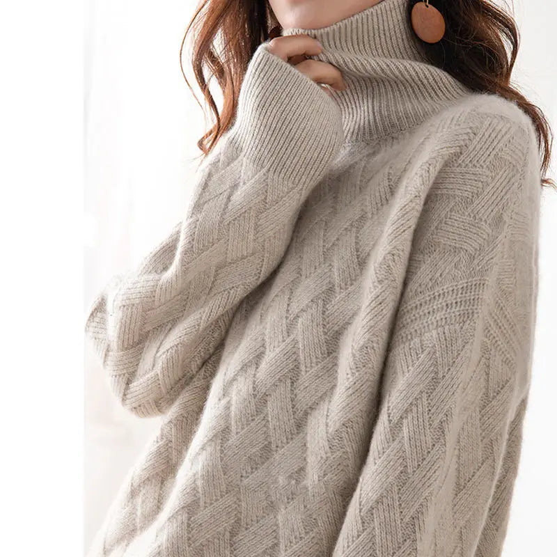 New Loose Women’s Winter Sweater/Casual Chic Cashmere Oversize/Thick Sweater Pullovers Pullover Female Long Sleeve Pullover.