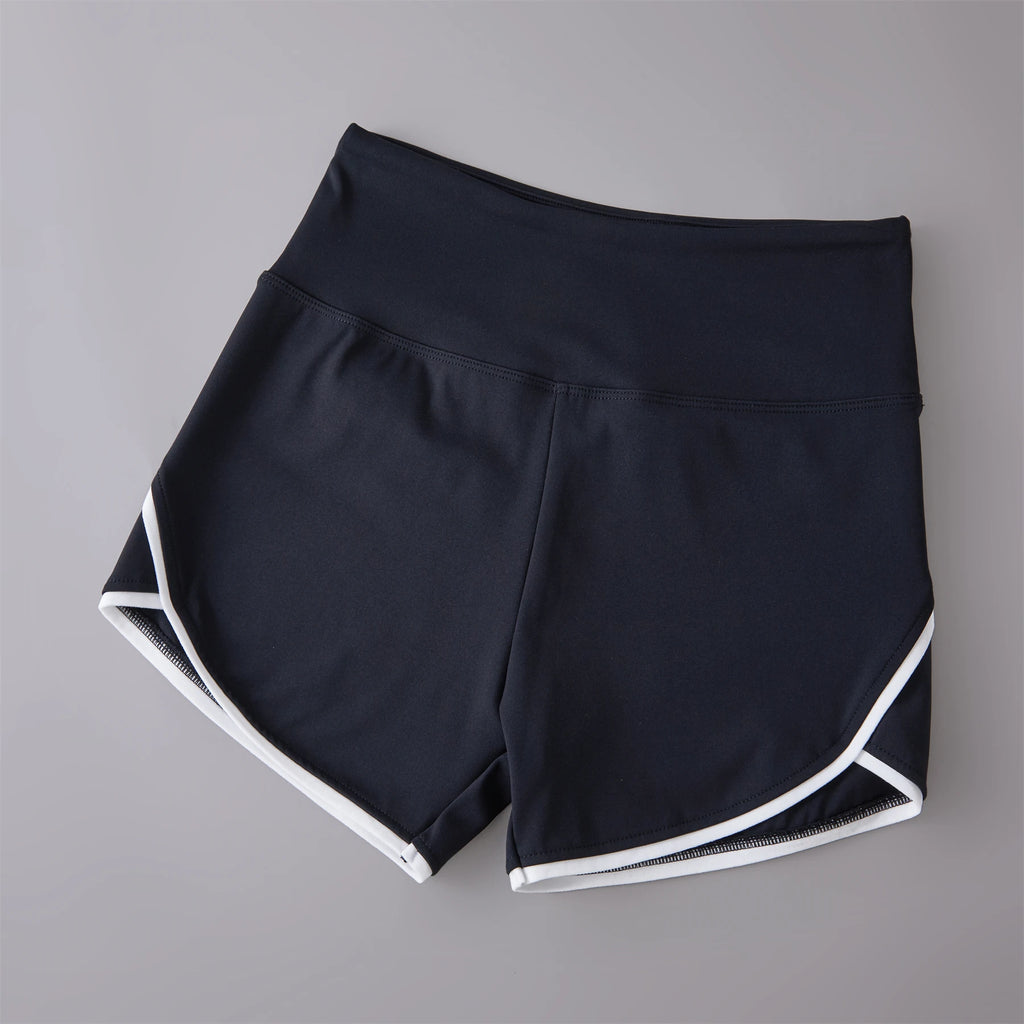 High Colored Temperature Short’s/Color Contrast High Waist Sport’s/Tight Elastic Peach Hip Training Fitness Yoga Hot Pants.