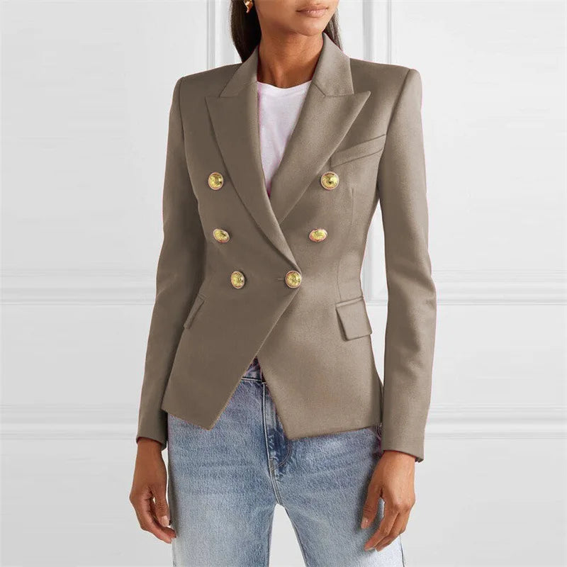 Styled Up V~Neck Blazer’s/Women Clothing For Winter/Solid Color Fashion Casual Suit Slim Blazers Women.