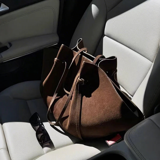 Luxury Faux Suede Tote Bag – Large Capacity Minimalist Shoulder Bag | Modern Blend Boutique