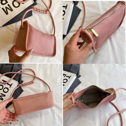 Modern Blend Boutique™ | Luxe Genuine Cowhide Leather Crossbody Bag – Premium Braided Strap Shoulder Purse for Women