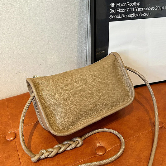 Modern Blend Boutique™ | Luxe Genuine Cowhide Leather Crossbody Bag – Premium Braided Strap Shoulder Purse for Women