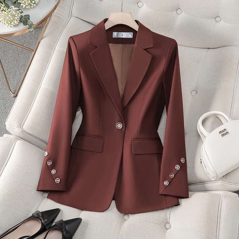 NAVIU Fashion Blazer/New Business Formal Long Sleeved Buttoned Blazer/ SlimJacket Office Ladies Work Blazer’s.