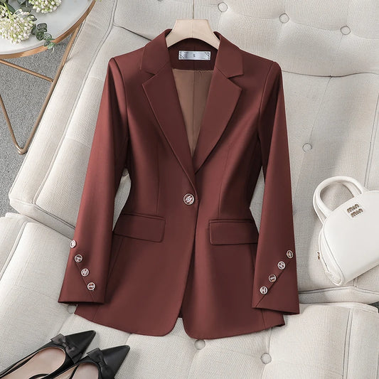 NAVIU Fashion Blazer/New Business Formal Long Sleeved Buttoned Blazer/ SlimJacket Office Ladies Work Blazer’s.