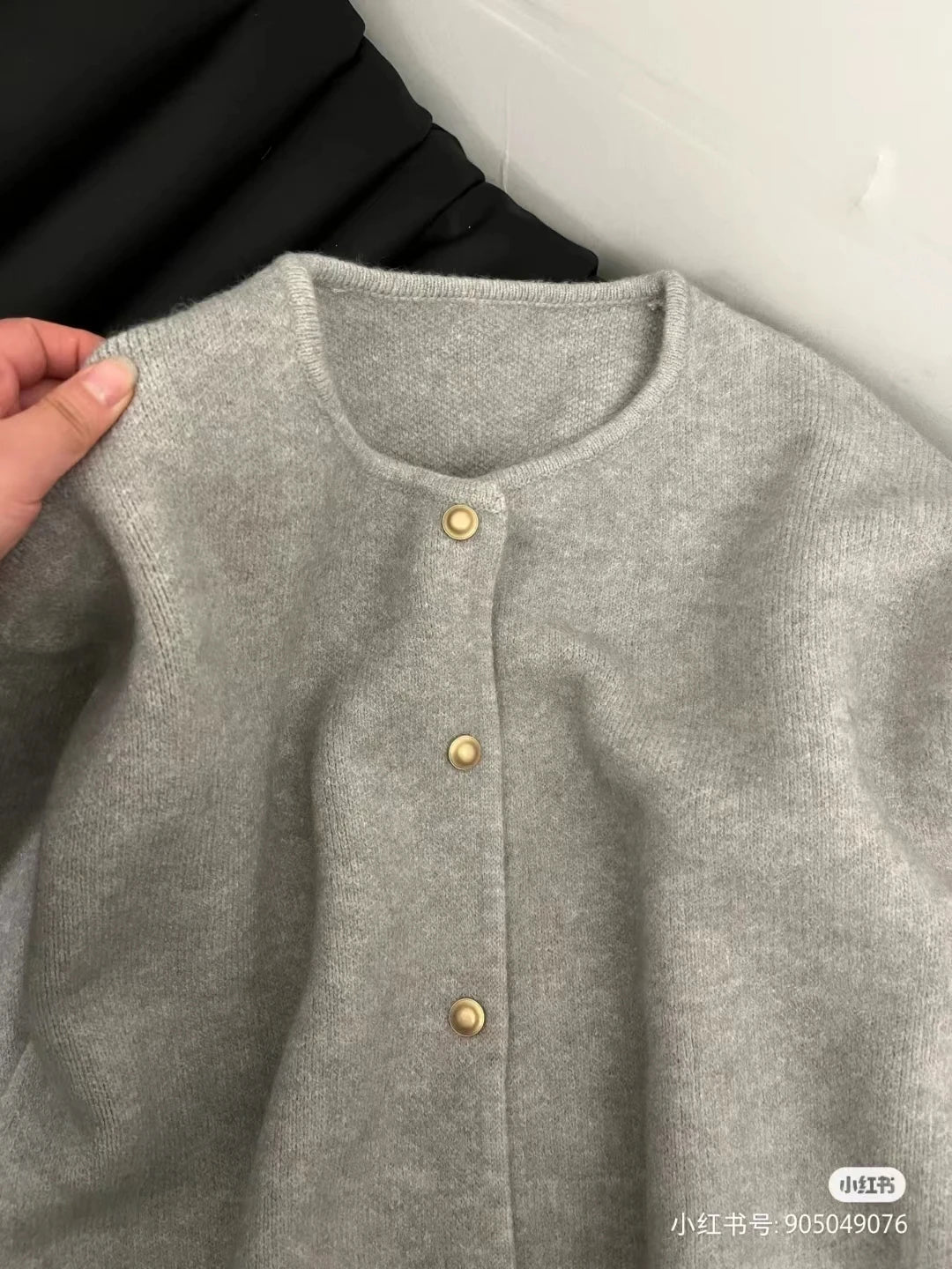 Elegant O-Neck Knitted Sweater Cardigan/Loose Versatile Long Sleeved Top Single Breasted Jacket