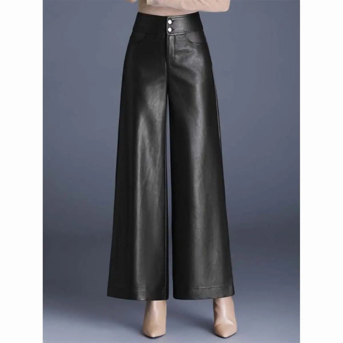 Solid Thick Leather Pant’s/Button Up Pant’s/High Waist Fitted/England Modern Style Pant’s.