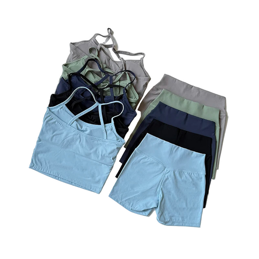 Yoga Set Tank Top/Bra Shorts Activewear Sport’s/Vest 2 Piece Fitness Suit Running Workout Sportswear.