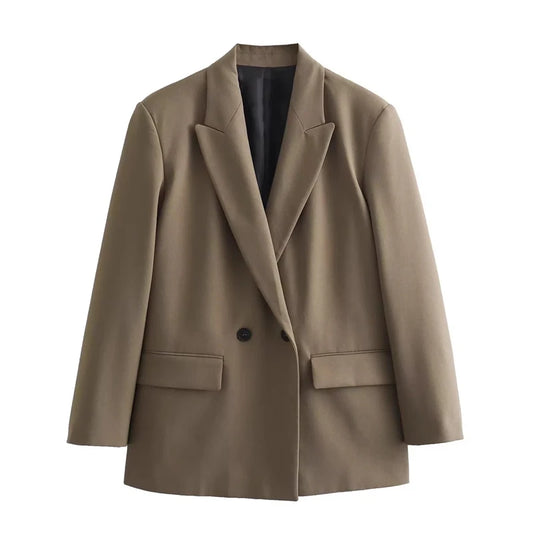 Women’s Plaid Single-Button Blazer – Tailored Notched Collar Jacket | Elegant Office & Casual Chic Outerwear