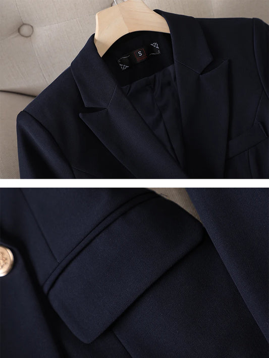 Elegant Fashioned Suit/Women Pant’s/Long Sleeve Solid Blazer/Formal 2 Piece Trouser Set/Single Breasted/Ankle Length Pant’s.