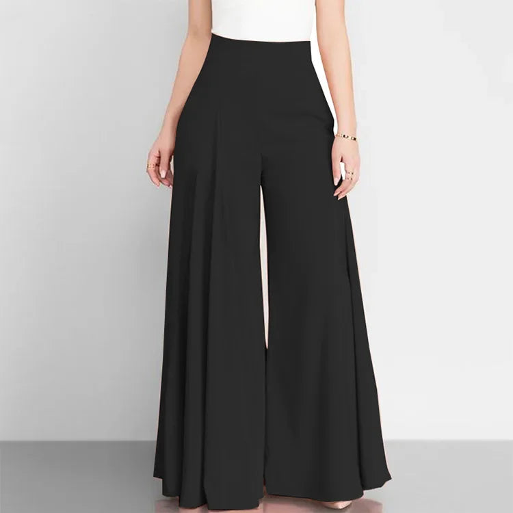 Wide leg trousers pants/Elegant OL Solid High Waist Wide Leg Pants Casual Basics Trousers OTTD Streetwear.