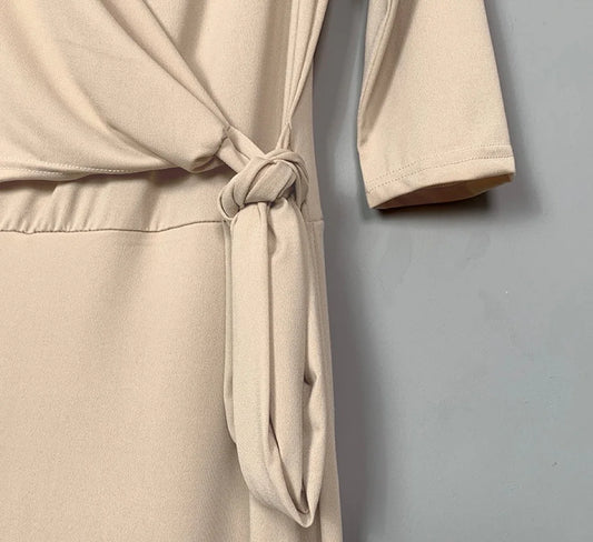 Slimming V-Neck Belted Maxi Dress.